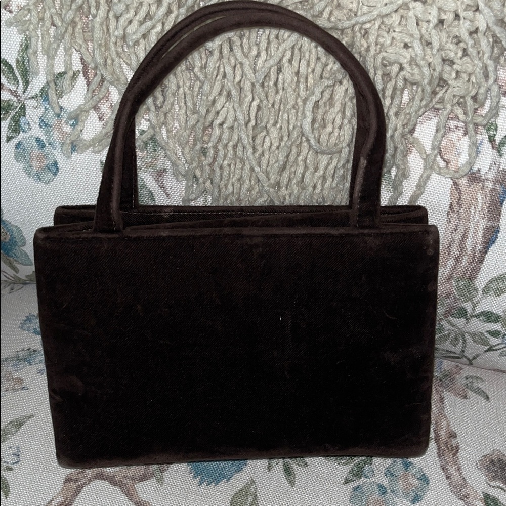 Vintage Kate Spade Dark Brown Velvet handbag - Picture 2 of 5